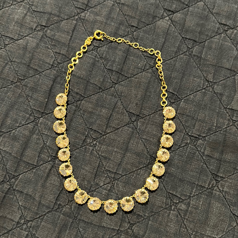 J. Crew Gold Necklace with Clear Stones